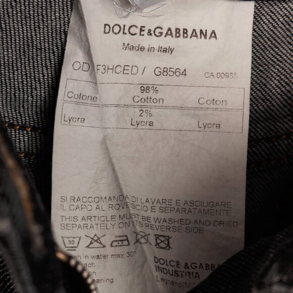 Dolce & Gabbana Charcoal Straight-Leg Logo Plaque Jeans - Picture 10 of 13